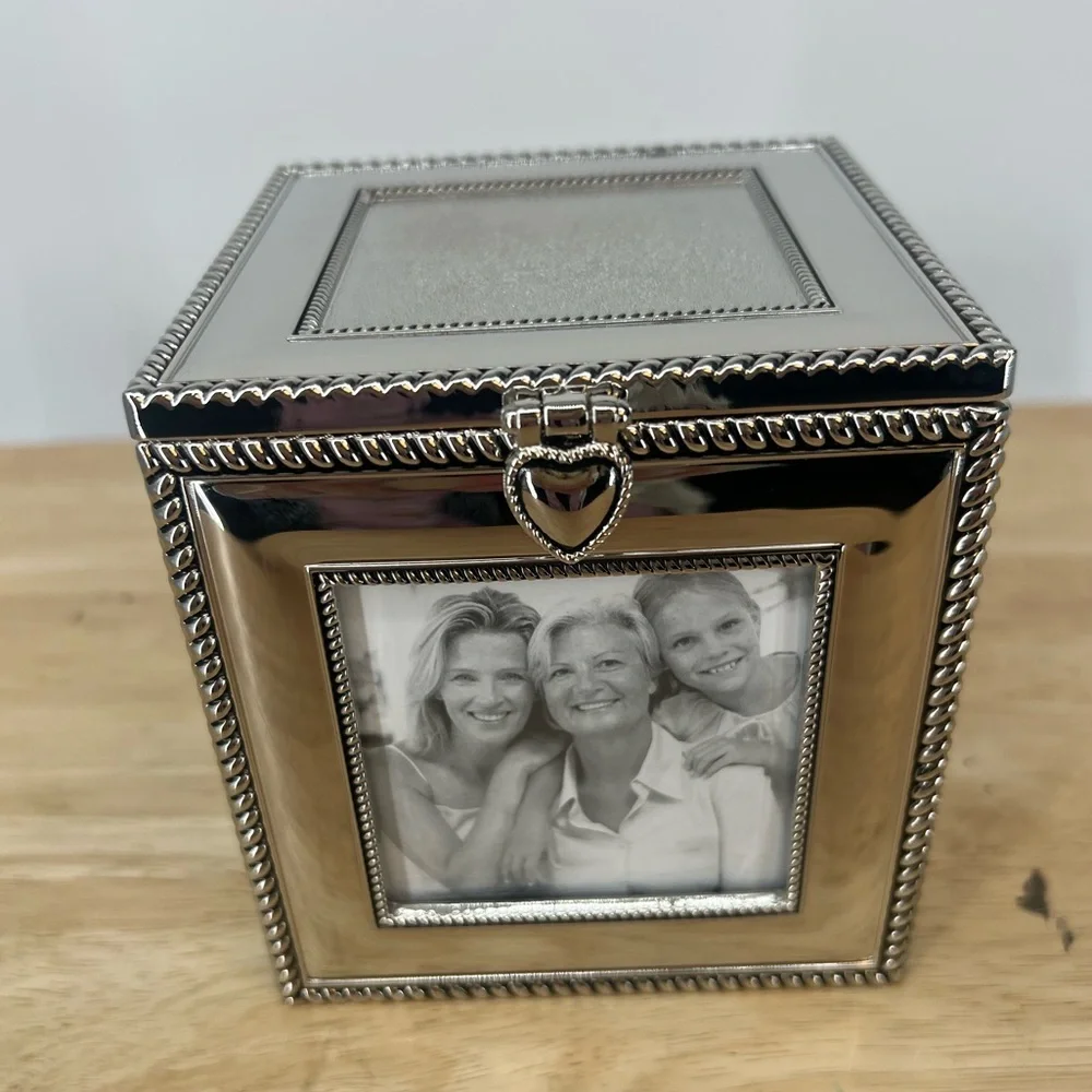 THINGS REMEMBERED Silver Cube Frame and Keepsake Box
